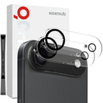 ฟิล์มกระจกนิรภัยป้องกันเลนส์กล้อง 3D ถ่ายกลางคืน NORTHJO 2 ชิ้น สำหรับ iPhone 17 Pro Max, สำหรับ iPhone 17 Pro, สำหรับ iPhone 17, สำหรับ iPhone Air