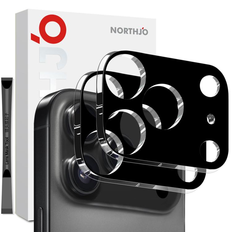 ฟิล์มกระจกนิรภัยป้องกันเลนส์กล้อง 3D HD NORTHJO 2 ชิ้น สำหรับ iPhone 17 Pro Max, สำหรับ iPhone 17 Pro, สำหรับ iPhone 17, สำหรับ iPhone Air