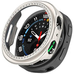 Single Row Diamond Half Coverage Hollow PC Watch Case, For Samsung Galaxy Watch 8 44mm, For Samsung Galaxy Watch 8 40mm