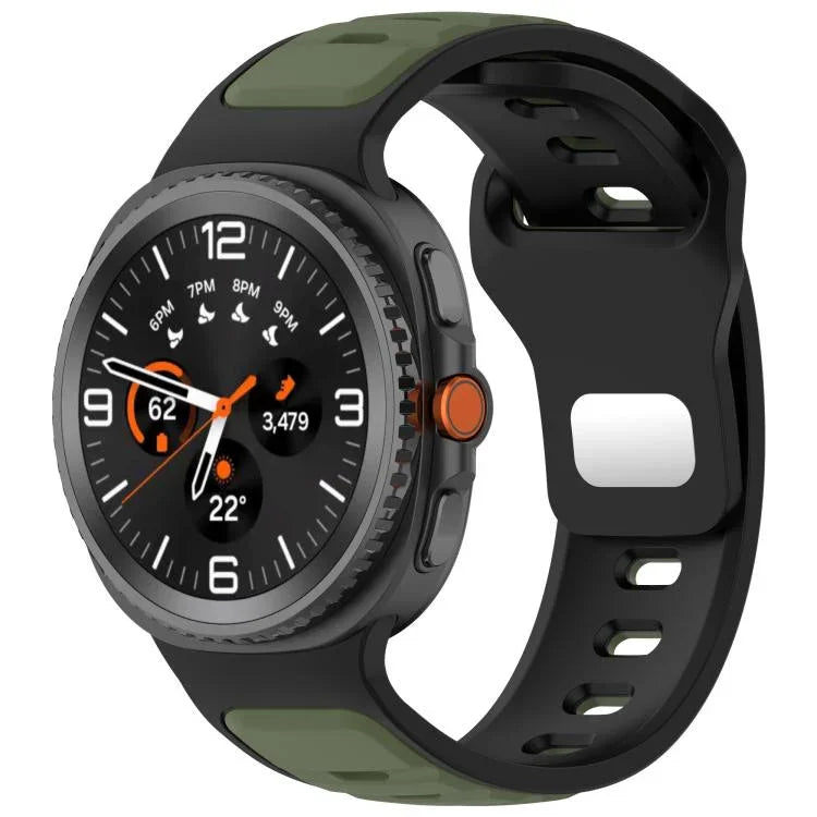 สายรัดนาฬิกาซิลิโคนสองสีแบบหัวเข็มขัดกลับด้าน สำหรับ Samsung Galaxy Watch8 / Watch8 Classic