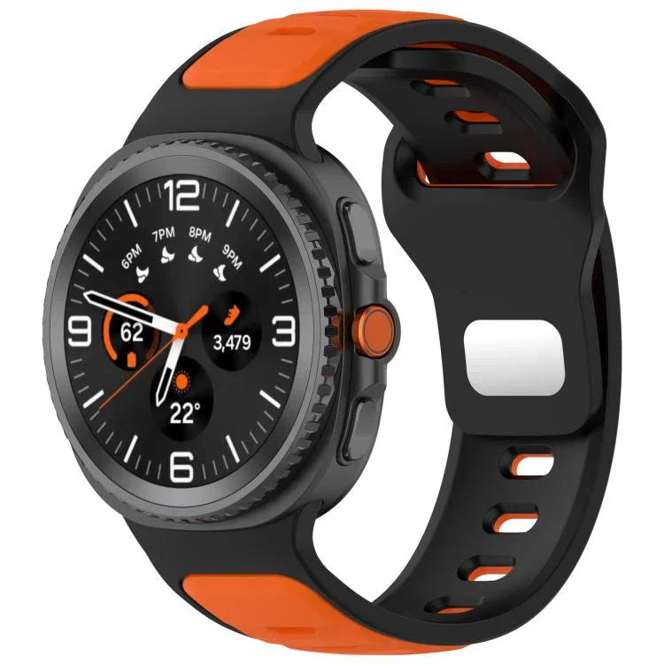 สายรัดนาฬิกาซิลิโคนสองสีแบบหัวเข็มขัดกลับด้าน สำหรับ Samsung Galaxy Watch8 / Watch8 Classic