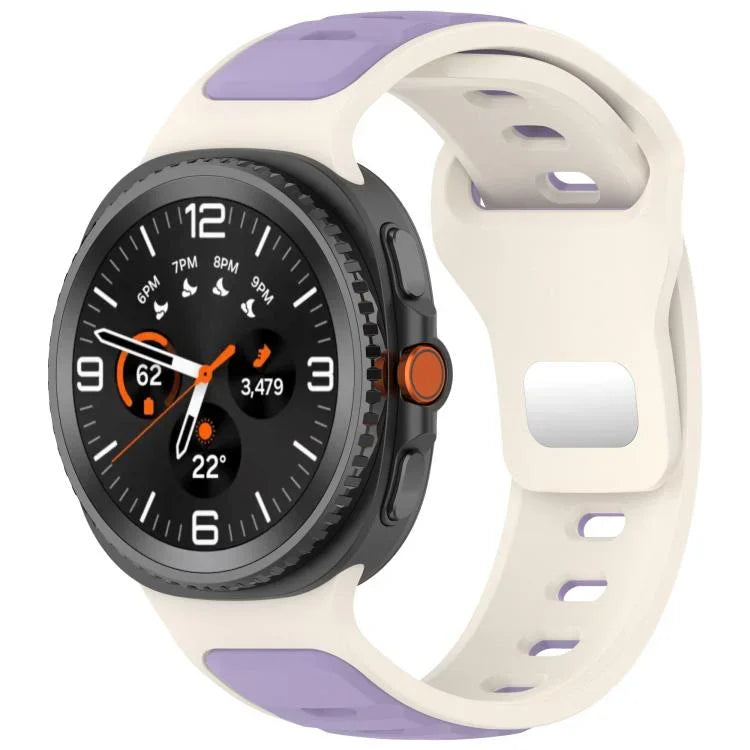 สายรัดนาฬิกาซิลิโคนสองสีแบบหัวเข็มขัดกลับด้าน สำหรับ Samsung Galaxy Watch8 / Watch8 Classic