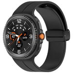 สายรัดนาฬิกาซิลิโคนหัวเข็มขัดแม่เหล็กพับได้ สำหรับ Samsung Galaxy Watch8 / Watch8 Classic
