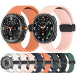สายรัดนาฬิกาซิลิโคนหัวเข็มขัดแม่เหล็กพับได้ สำหรับ Samsung Galaxy Watch8 / Watch8 Classic