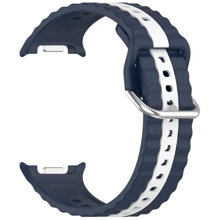 Vertical Two Color Silicone Watch Band, For Samsung Galaxy Watch8 / Watch8 Classic