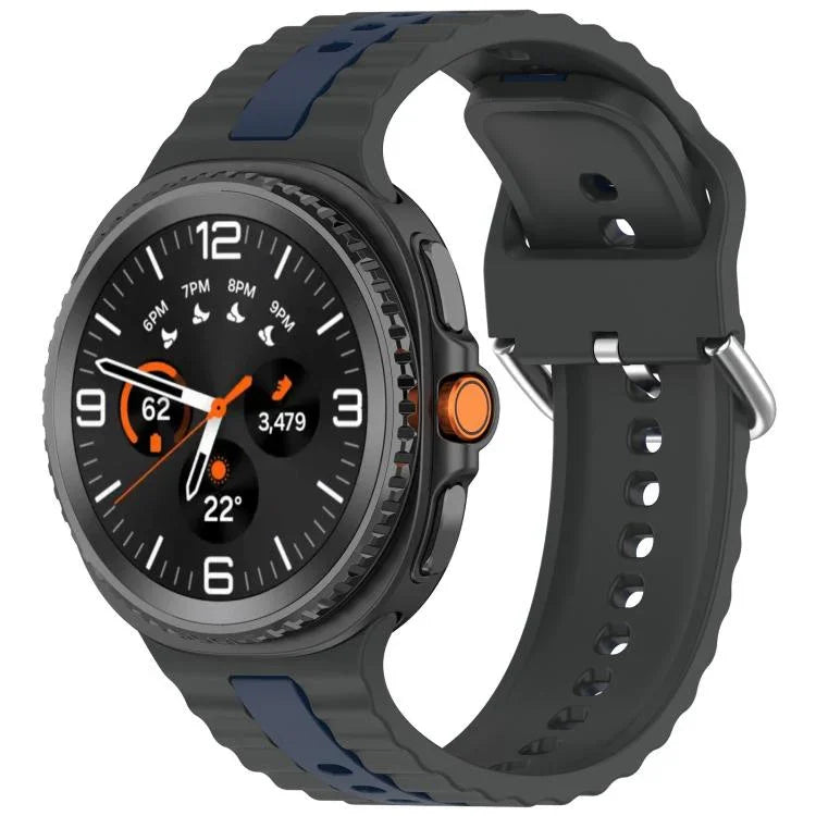Vertical Two Color Silicone Watch Band, For Samsung Galaxy Watch8 / Watch8 Classic