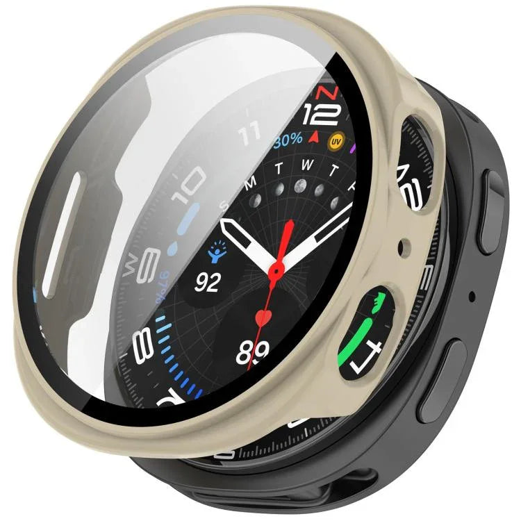 ฟิล์มกระจกนิรภัยแบบบูรณาการฝาครอบนาฬิกา PC สำหรับ Samsung Galaxy Watch8 Classic 46mm, สำหรับ Samsung Galaxy Watch 8 44mm, สำหรับ Samsung Galaxy Watch 8 40mm