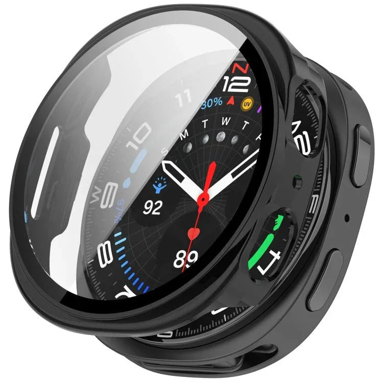 ฟิล์มกระจกนิรภัยแบบบูรณาการฝาครอบนาฬิกา PC สำหรับ Samsung Galaxy Watch8 Classic 46mm, สำหรับ Samsung Galaxy Watch 8 44mm, สำหรับ Samsung Galaxy Watch 8 40mm