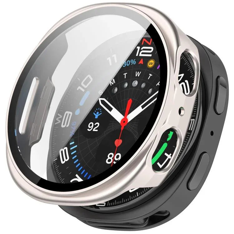 ฟิล์มกระจกนิรภัยแบบบูรณาการฝาครอบนาฬิกา PC สำหรับ Samsung Galaxy Watch8 Classic 46mm, สำหรับ Samsung Galaxy Watch 8 44mm, สำหรับ Samsung Galaxy Watch 8 40mm