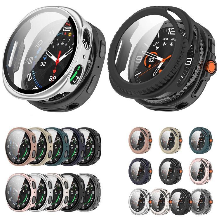 ฟิล์มกระจกนิรภัยแบบบูรณาการฝาครอบนาฬิกา PC สำหรับ Samsung Galaxy Watch8 Classic 46mm, สำหรับ Samsung Galaxy Watch 8 44mm, สำหรับ Samsung Galaxy Watch 8 40mm