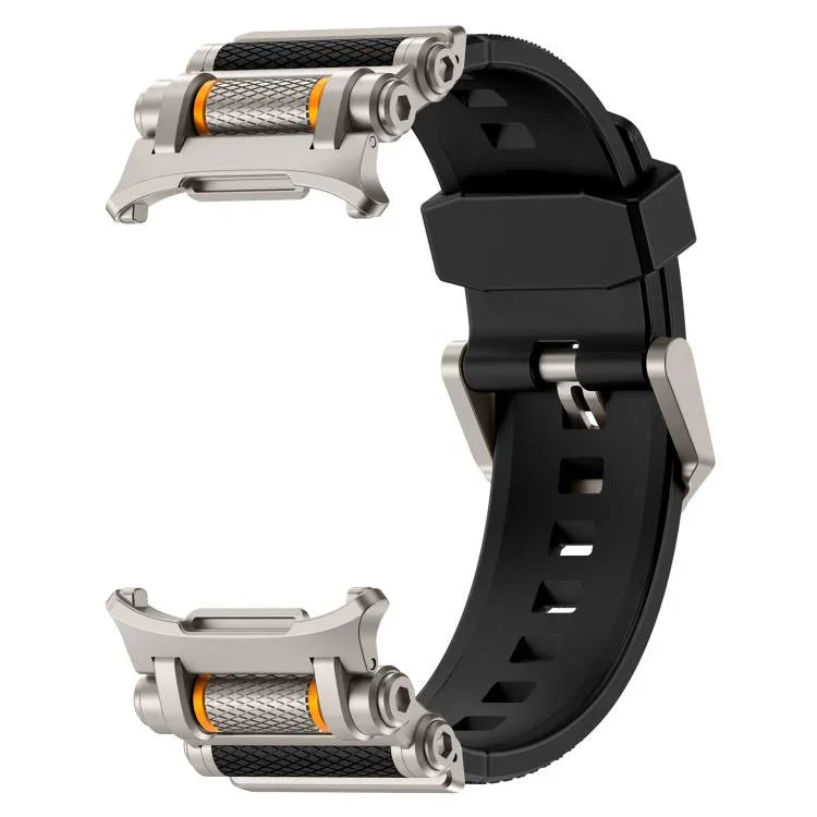 สายรัดนาฬิกาซิลิโคนพร้อมตัวเชื่อมต่อโลหะ สำหรับ Samsung Galaxy Watch Ultra 47mm / Ultra 2025
