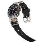 สายรัดนาฬิกาซิลิโคนพร้อมตัวเชื่อมต่อโลหะ สำหรับ Samsung Galaxy Watch Ultra 47mm / Ultra 2025