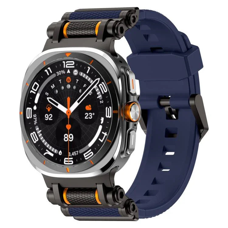 สายรัดนาฬิกาซิลิโคนพร้อมตัวเชื่อมต่อโลหะ สำหรับ Samsung Galaxy Watch Ultra 47mm / Ultra 2025