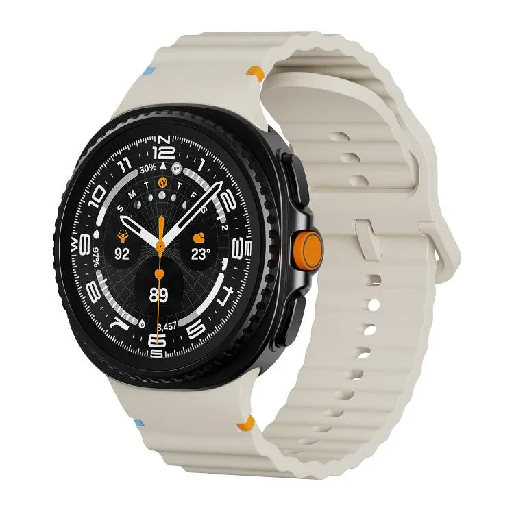 สายซิลิโคนหัวล็อกสีเย็บลายเม็ดคลื่นสำหรับ Samsung Galaxy Watch8 / Watch8 Classic