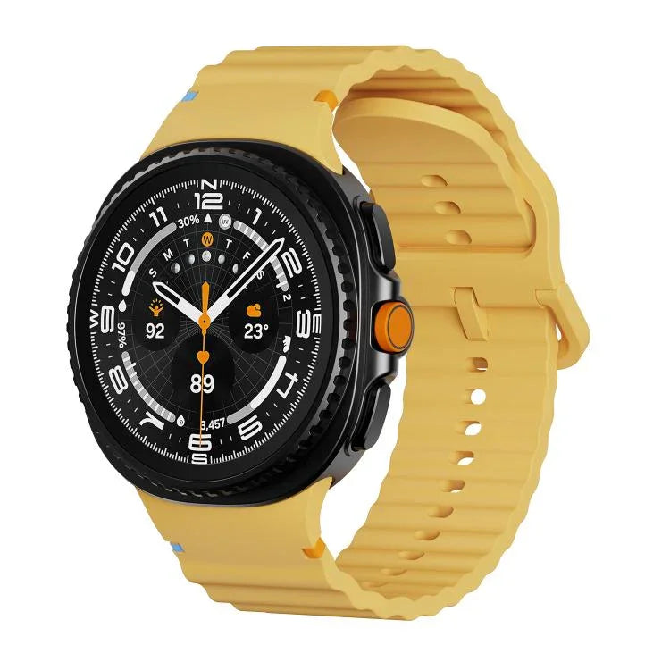สายซิลิโคนหัวล็อกสีเย็บลายเม็ดคลื่นสำหรับ Samsung Galaxy Watch8 / Watch8 Classic