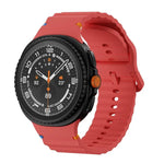 สายซิลิโคนหัวล็อกสีเย็บลายเม็ดคลื่นสำหรับ Samsung Galaxy Watch8 / Watch8 Classic