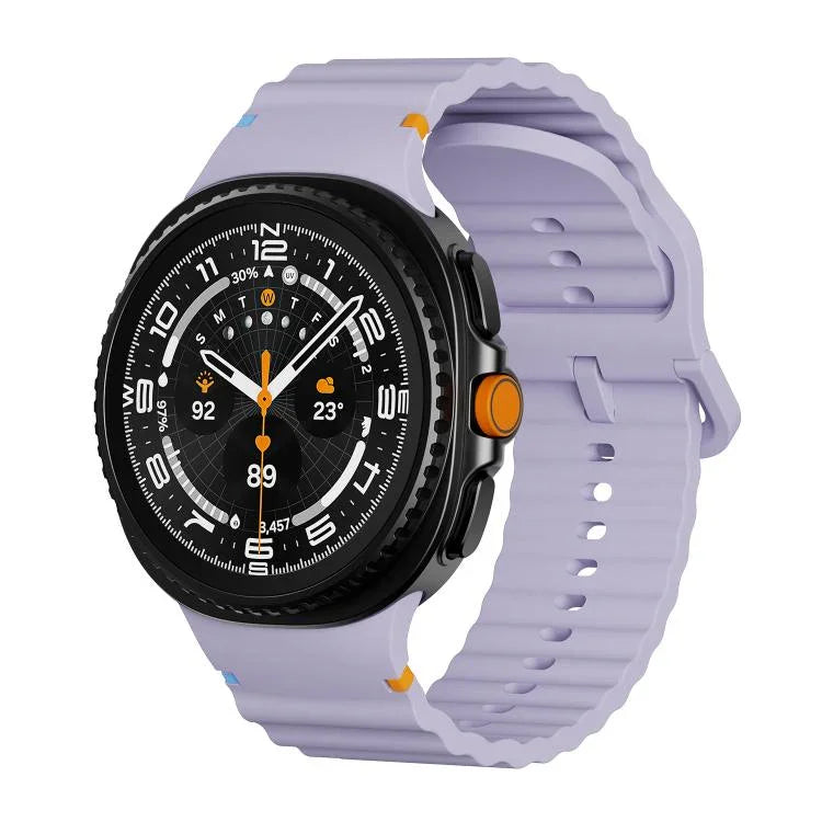 สายซิลิโคนหัวล็อกสีเย็บลายเม็ดคลื่นสำหรับ Samsung Galaxy Watch8 / Watch8 Classic