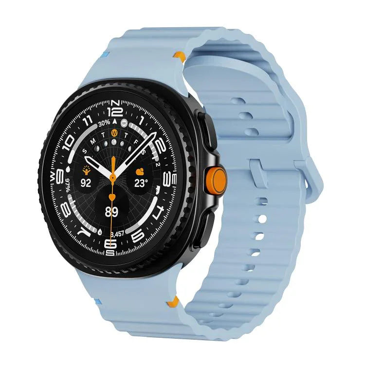สายซิลิโคนหัวล็อกสีเย็บลายเม็ดคลื่นสำหรับ Samsung Galaxy Watch8 / Watch8 Classic