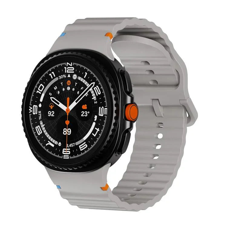 สายซิลิโคนหัวล็อกสีเย็บลายเม็ดคลื่นสำหรับ Samsung Galaxy Watch8 / Watch8 Classic