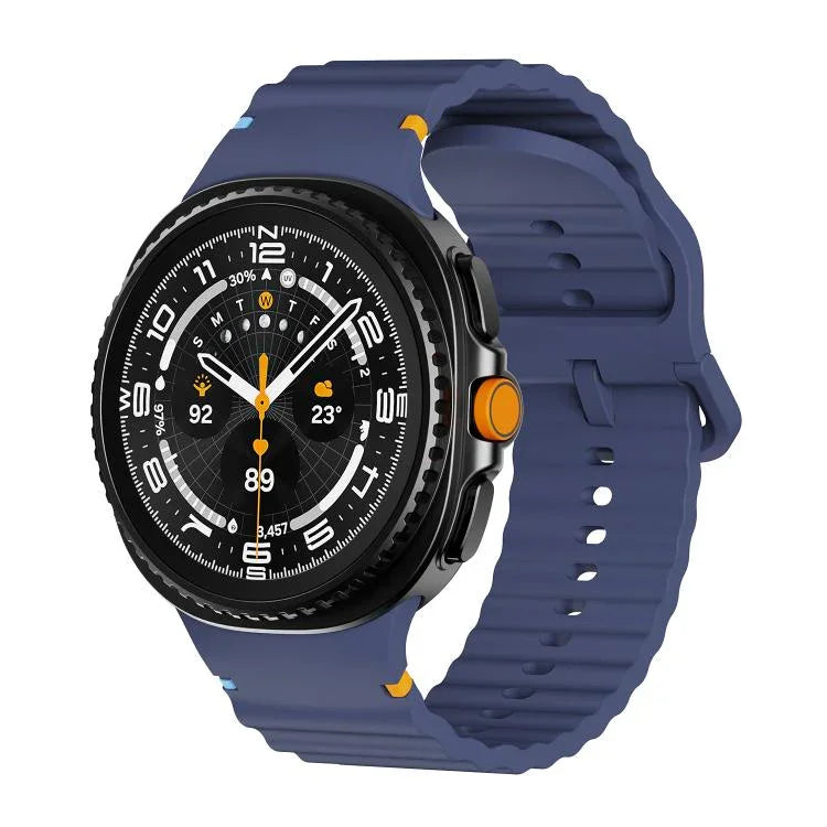 สายซิลิโคนหัวล็อกสีเย็บลายเม็ดคลื่นสำหรับ Samsung Galaxy Watch8 / Watch8 Classic