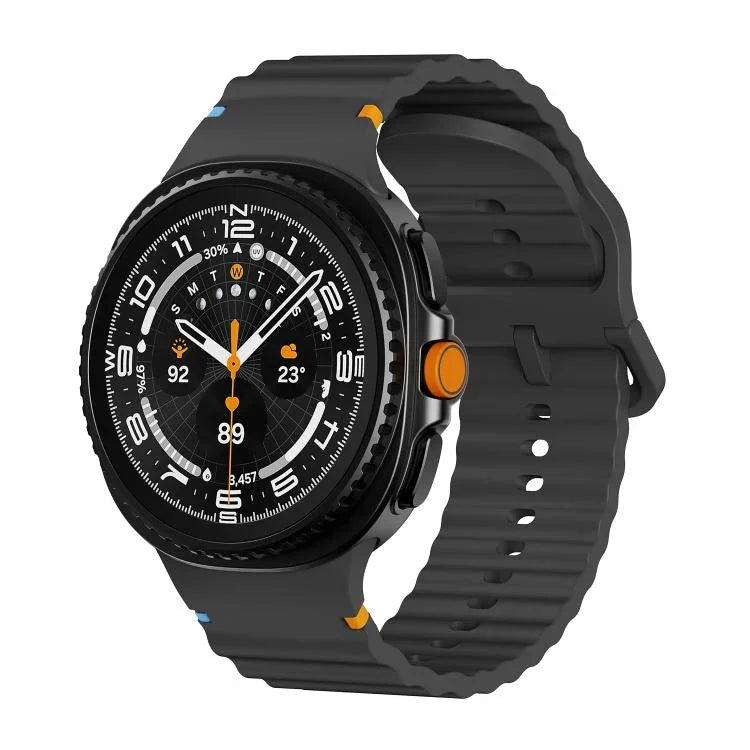 สายซิลิโคนหัวล็อกสีเย็บลายเม็ดคลื่นสำหรับ Samsung Galaxy Watch8 / Watch8 Classic