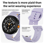 สายซิลิโคนหัวล็อกสีเย็บลายเม็ดคลื่นสำหรับ Samsung Galaxy Watch8 / Watch8 Classic