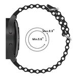 Marine Silver Buckle Silicone Watch Band, For Samsung Galaxy Watch 7 40 / 44mm