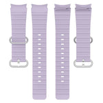 Marine Silver Buckle Silicone Watch Band, For Samsung Galaxy Watch 7 40 / 44mm