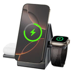 G68 แท่นชาร์จแม่เหล็กตั้งโต๊ะ 15W 3 in 1 สำหรับนาฬิกา โทรศัพท์ และหูฟัง รุ่น G68
