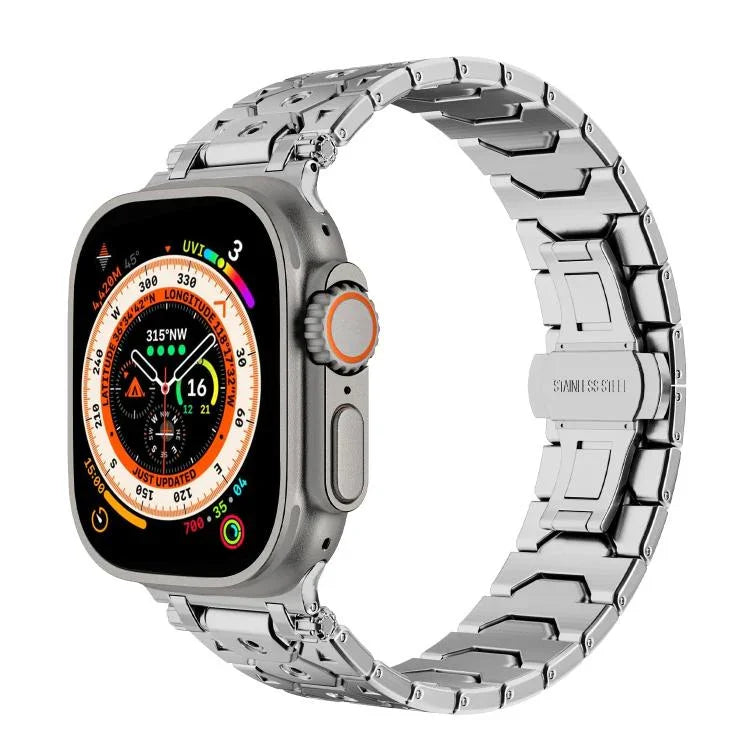นาฬิกาสเตนเลสสตีลรูปแปดเหลี่ยม สำหรับ Apple Watch 46mm / 49mm / 45mm / 44mm