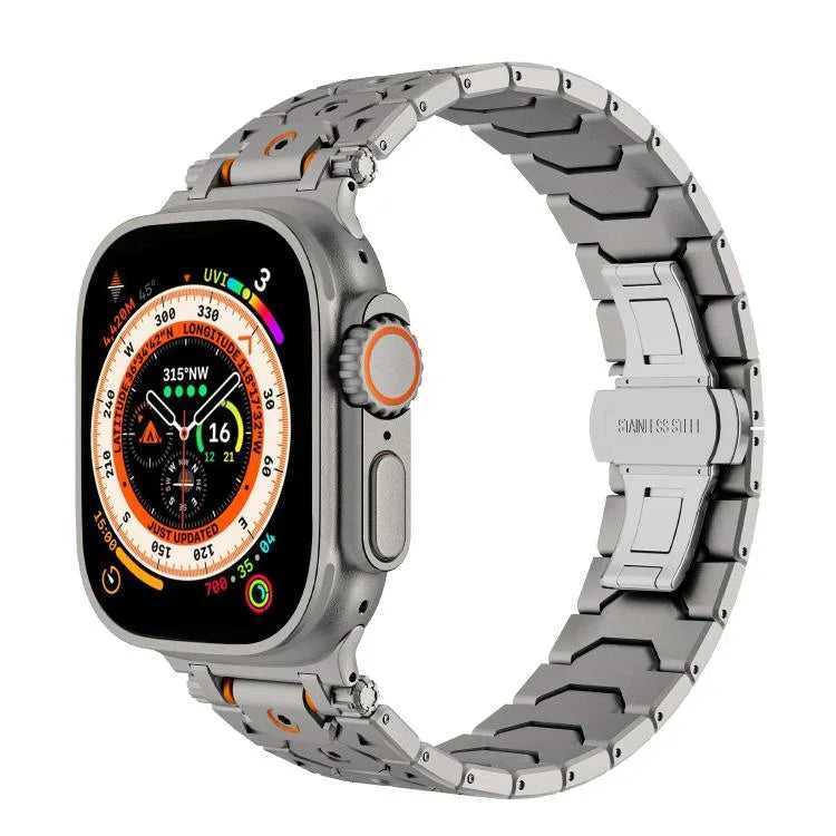 นาฬิกาสเตนเลสสตีลรูปแปดเหลี่ยม สำหรับ Apple Watch 46mm / 49mm / 45mm / 44mm