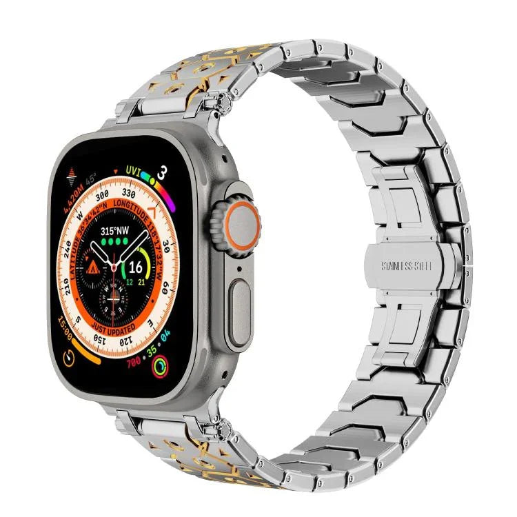 นาฬิกาสเตนเลสสตีลรูปแปดเหลี่ยม สำหรับ Apple Watch 46mm / 49mm / 45mm / 44mm