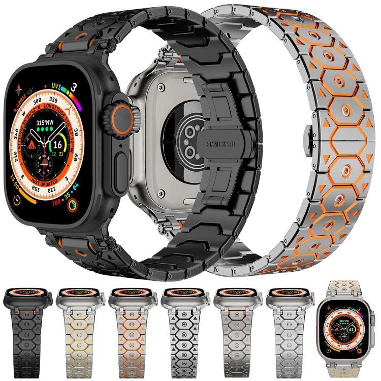 นาฬิกาสเตนเลสสตีลรูปแปดเหลี่ยม สำหรับ Apple Watch 46mm / 49mm / 45mm / 44mm