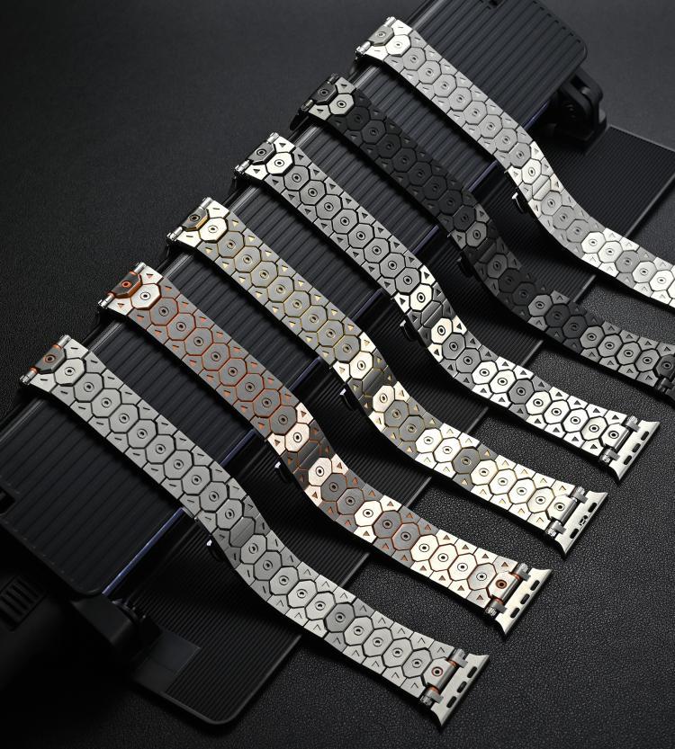 นาฬิกาสเตนเลสสตีลรูปแปดเหลี่ยม สำหรับ Apple Watch 46mm / 49mm / 45mm / 44mm