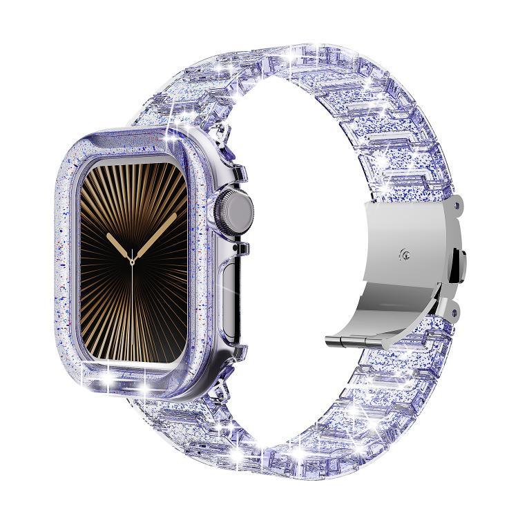 สายรัดนาฬิกาเคส PC สีเปลี่ยนได้เรซินอีพ็อกซี่ สำหรับ Apple Watch Series 10 46mm, สำหรับ Apple Watch Series 10 42mm, สำหรับ Apple Watch 44mm / 45mm, สำหรับ Apple Watch 40mm / 41mm, สำหรับ Apple Watch 49mm