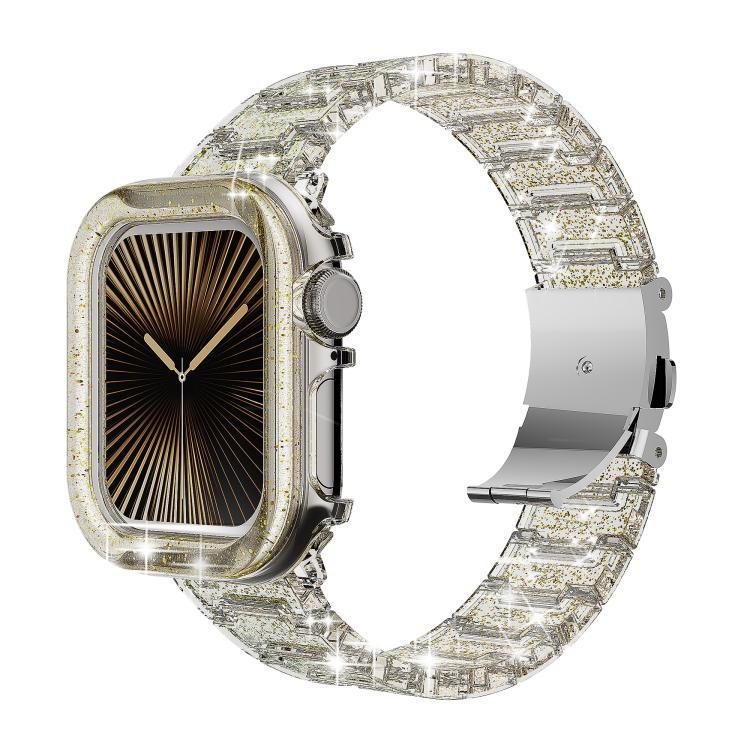 สายรัดนาฬิกาเคส PC สีเปลี่ยนได้เรซินอีพ็อกซี่ สำหรับ Apple Watch Series 10 46mm, สำหรับ Apple Watch Series 10 42mm, สำหรับ Apple Watch 44mm / 45mm, สำหรับ Apple Watch 40mm / 41mm, สำหรับ Apple Watch 49mm