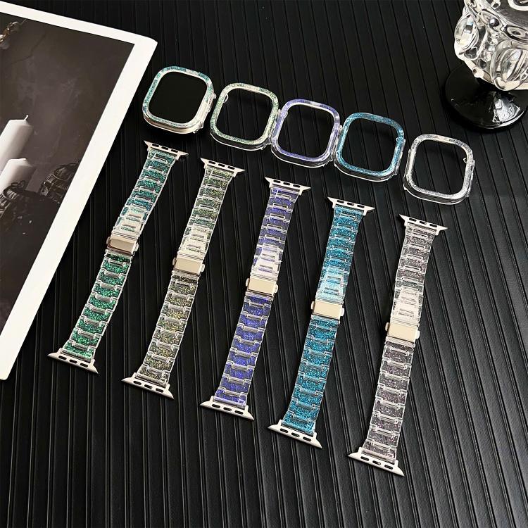 สายรัดนาฬิกาเคส PC สีเปลี่ยนได้เรซินอีพ็อกซี่ สำหรับ Apple Watch Series 10 46mm, สำหรับ Apple Watch Series 10 42mm, สำหรับ Apple Watch 44mm / 45mm, สำหรับ Apple Watch 40mm / 41mm, สำหรับ Apple Watch 49mm