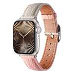 สายรัดนาฬิกาหนังแท้ลายลิทชี่หัวเข็มขัดสี่เหลี่ยม สำหรับ Apple Watch 46mm / 49mm / 45mm / 44mm, สำหรับ Apple Watch 42mm / 41mm / 40mm / 38mm