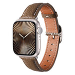 สายรัดนาฬิกาหนังแท้ลายลิทชี่หัวเข็มขัดสี่เหลี่ยม สำหรับ Apple Watch 46mm / 49mm / 45mm / 44mm, สำหรับ Apple Watch 42mm / 41mm / 40mm / 38mm