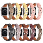 สายรัดนาฬิกาหนังแท้ลายลิทชี่หัวเข็มขัดสี่เหลี่ยม สำหรับ Apple Watch 46mm / 49mm / 45mm / 44mm, สำหรับ Apple Watch 42mm / 41mm / 40mm / 38mm