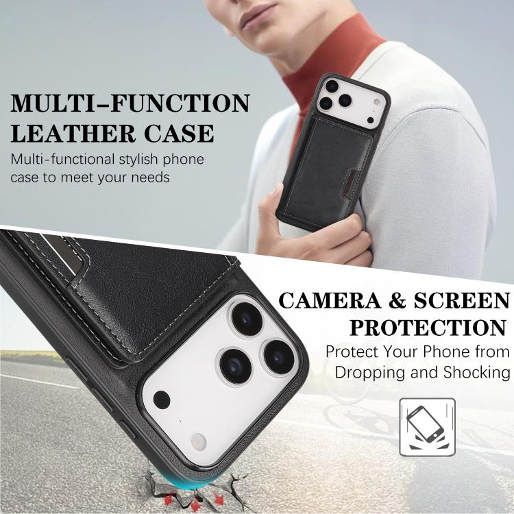เคสโทรศัพท์หนัง Kalebol MagSafe แบบแม่เหล็กพร้อมกระเป๋าใส่บัตรสองพับ สำหรับ iPhone 17 Pro Max, สำหรับ iPhone 17 Pro, สำหรับ iPhone 17, สำหรับ iPhone Air