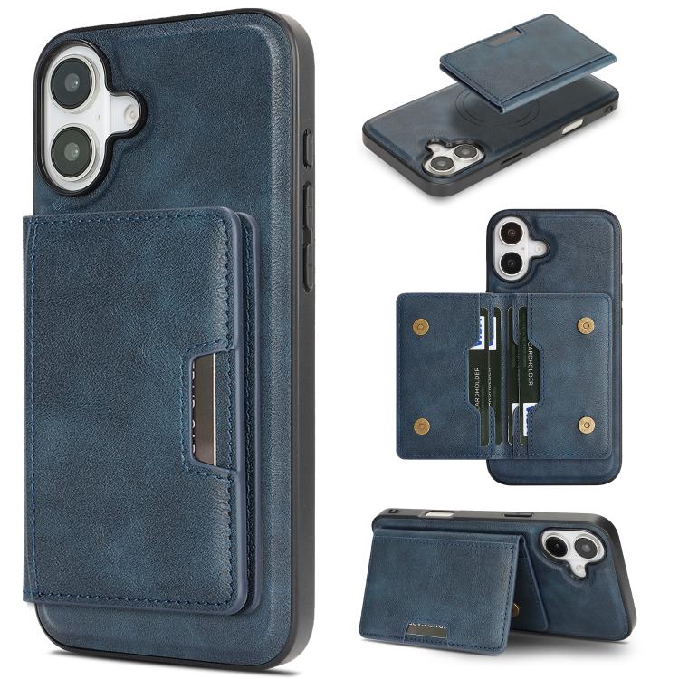 เคสโทรศัพท์หนัง Kalebol MagSafe แบบแม่เหล็กพร้อมกระเป๋าใส่บัตรสองพับ สำหรับ iPhone 17 Pro Max, สำหรับ iPhone 17 Pro, สำหรับ iPhone 17, สำหรับ iPhone Air