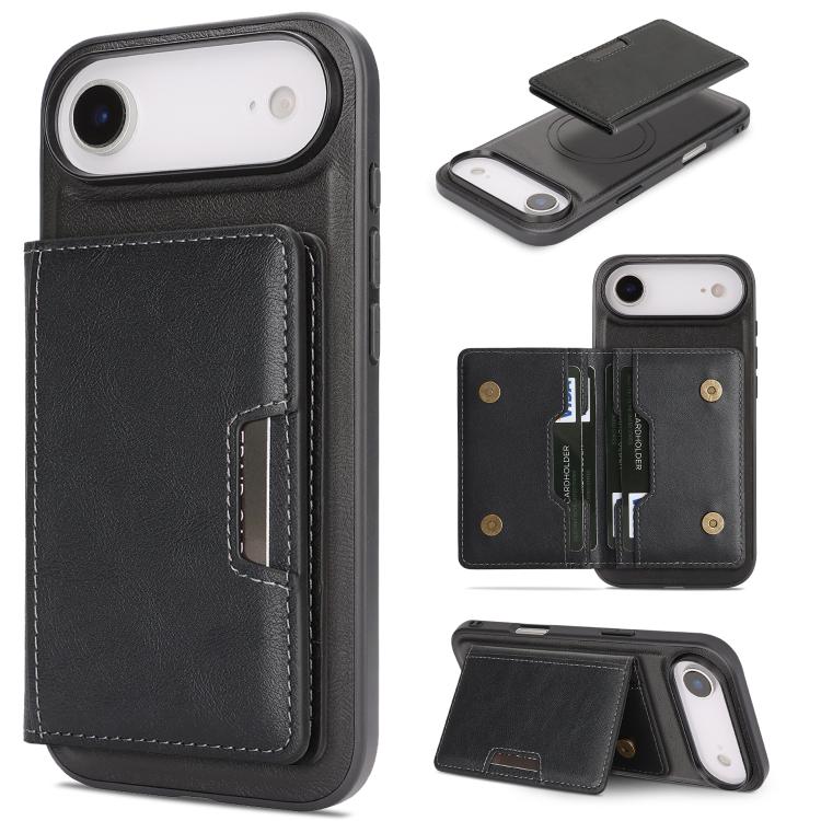 เคสโทรศัพท์หนัง Kalebol MagSafe แบบแม่เหล็กพร้อมกระเป๋าใส่บัตรสองพับ สำหรับ iPhone 17 Pro Max, สำหรับ iPhone 17 Pro, สำหรับ iPhone 17, สำหรับ iPhone Air