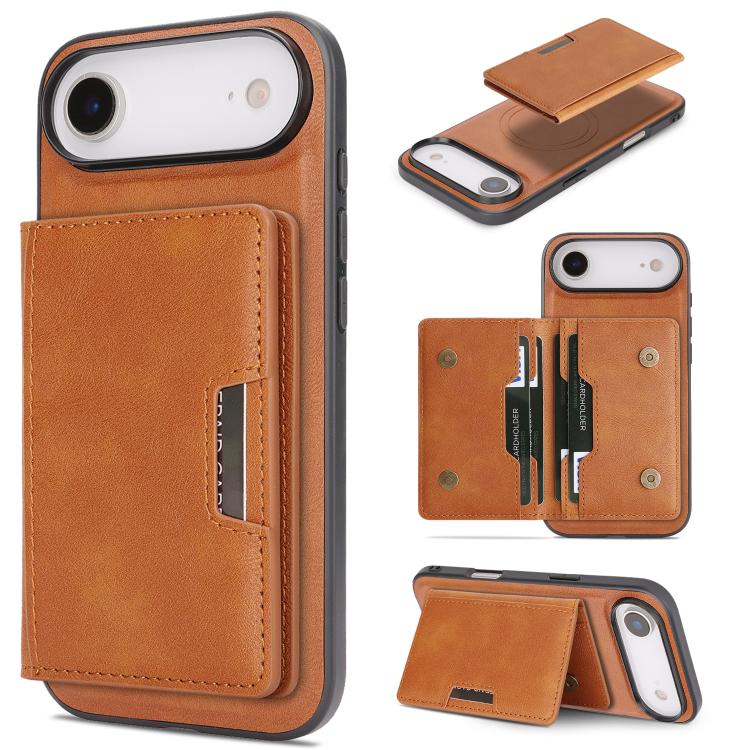 เคสโทรศัพท์หนัง Kalebol MagSafe แบบแม่เหล็กพร้อมกระเป๋าใส่บัตรสองพับ สำหรับ iPhone 17 Pro Max, สำหรับ iPhone 17 Pro, สำหรับ iPhone 17, สำหรับ iPhone Air