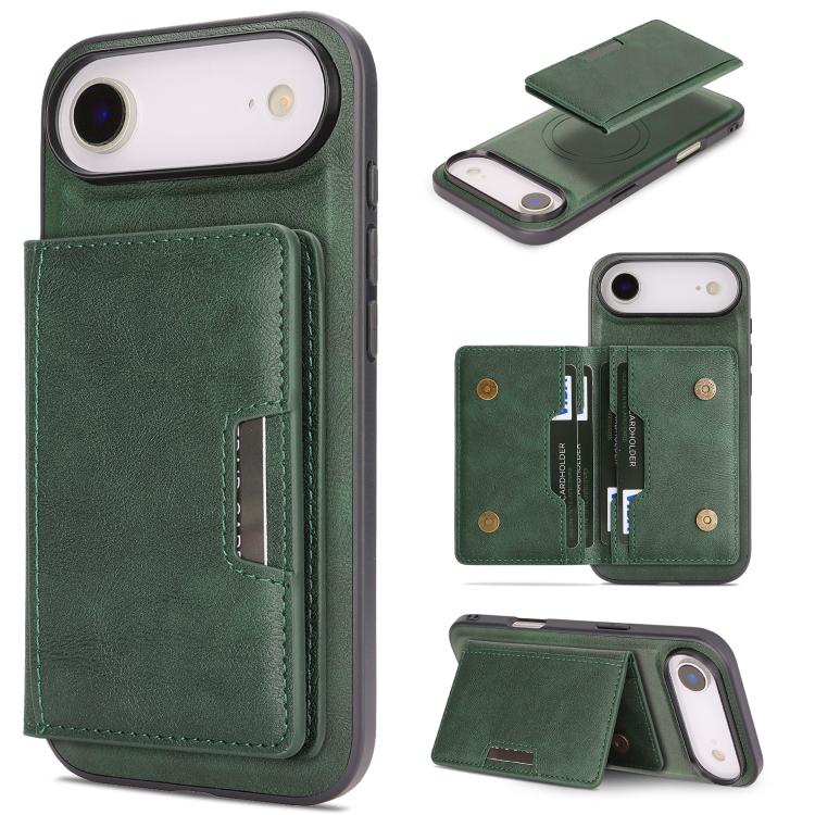 เคสโทรศัพท์หนัง Kalebol MagSafe แบบแม่เหล็กพร้อมกระเป๋าใส่บัตรสองพับ สำหรับ iPhone 17 Pro Max, สำหรับ iPhone 17 Pro, สำหรับ iPhone 17, สำหรับ iPhone Air