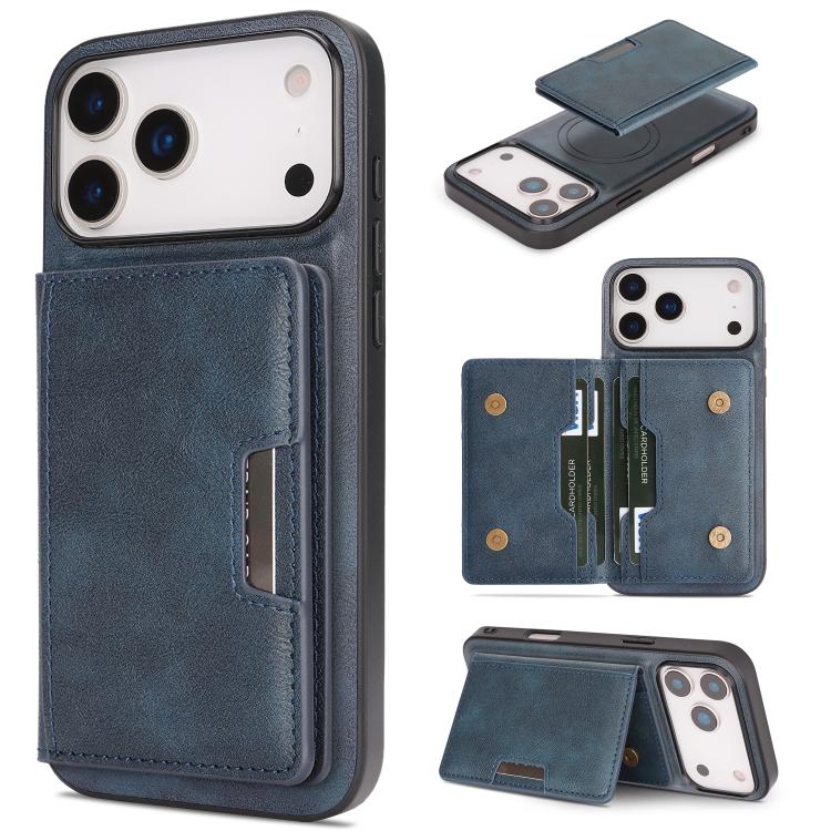 เคสโทรศัพท์หนัง Kalebol MagSafe แบบแม่เหล็กพร้อมกระเป๋าใส่บัตรสองพับ สำหรับ iPhone 17 Pro Max, สำหรับ iPhone 17 Pro, สำหรับ iPhone 17, สำหรับ iPhone Air