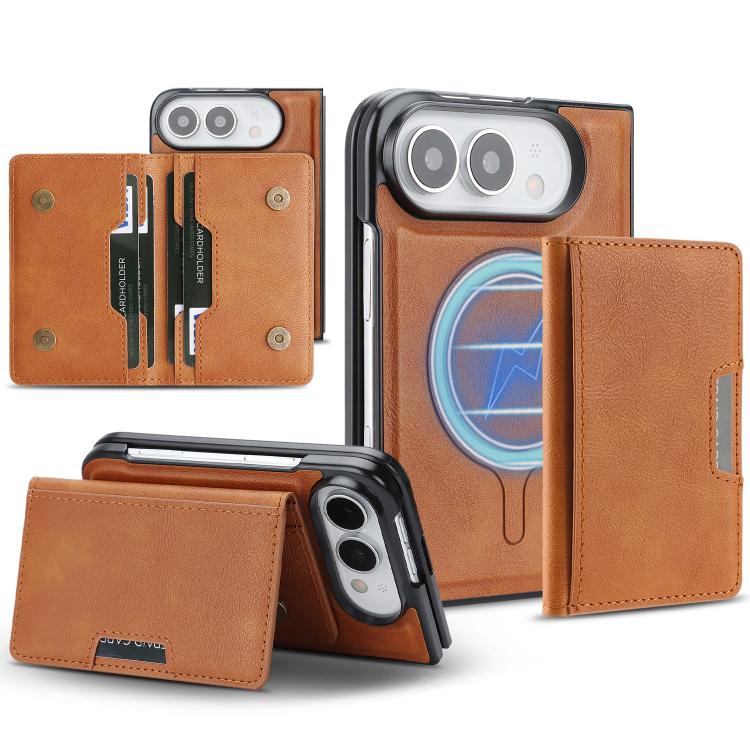 เคสโทรศัพท์หนัง Kalebol MagSafe แบบแม่เหล็กพร้อมกระเป๋าใส่บัตรสองพับ สำหรับ iPhone 17 Pro Max, สำหรับ iPhone 17 Pro, สำหรับ iPhone 17, สำหรับ iPhone Air