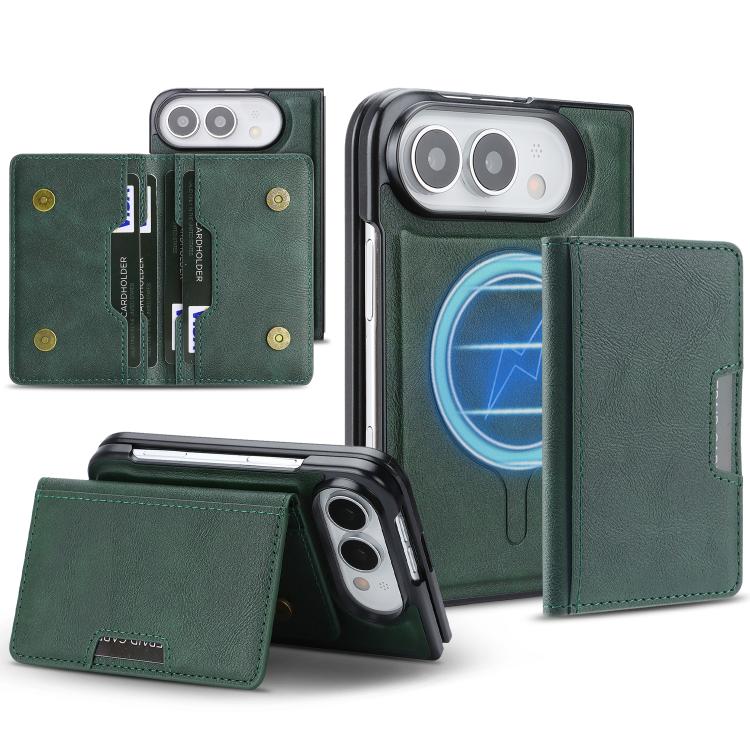 เคสโทรศัพท์หนัง Kalebol MagSafe แบบแม่เหล็กพร้อมกระเป๋าใส่บัตรสองพับ สำหรับ iPhone 17 Pro Max, สำหรับ iPhone 17 Pro, สำหรับ iPhone 17, สำหรับ iPhone Air