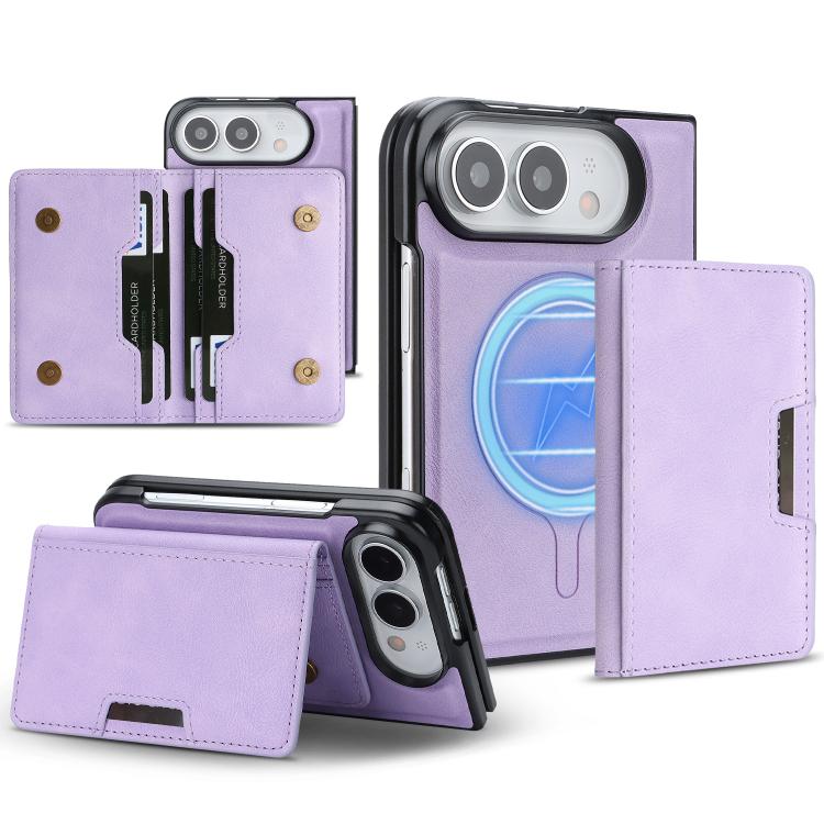 เคสโทรศัพท์หนัง Kalebol MagSafe แบบแม่เหล็กพร้อมกระเป๋าใส่บัตรสองพับ สำหรับ iPhone 17 Pro Max, สำหรับ iPhone 17 Pro, สำหรับ iPhone 17, สำหรับ iPhone Air