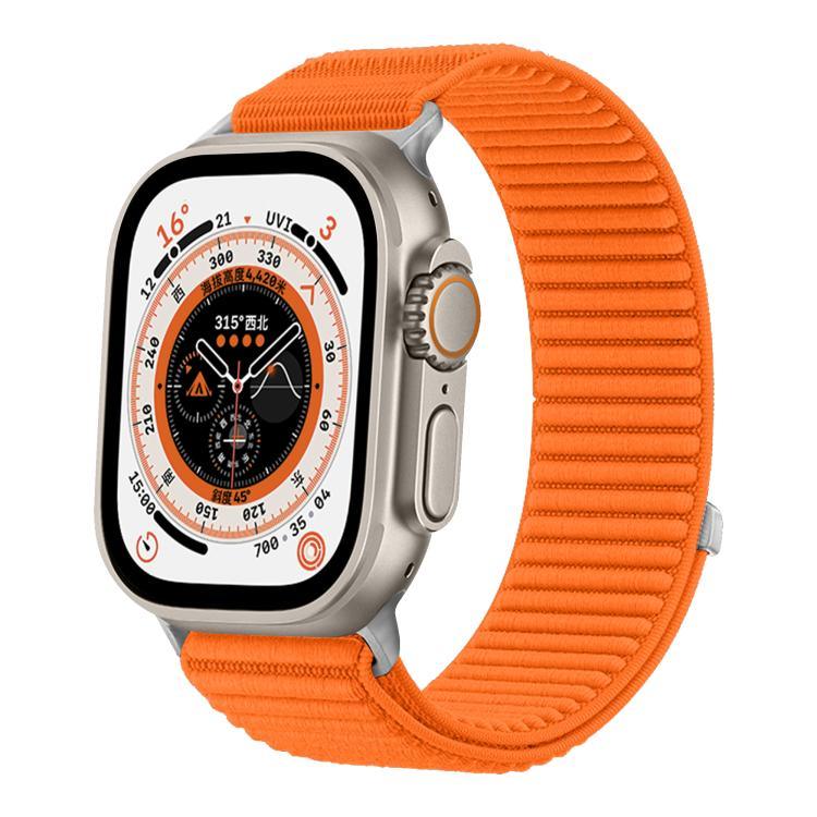 สายรัดนาฬิกาไนลอนถักตีนตุ๊กแกพร้อมอินเทอร์เฟซโลหะ สำหรับ Apple Watch 46mm / 49mm / 45mm / 44mm, สำหรับ Apple Watch 42mm / 41mm / 40mm / 38mm